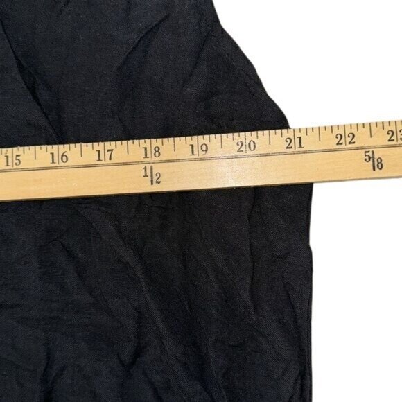 Uniti Casuals Black 3X Sleeveless Linen & Rayon Blouse With White Embroidered Ne - Picture 5 of 6